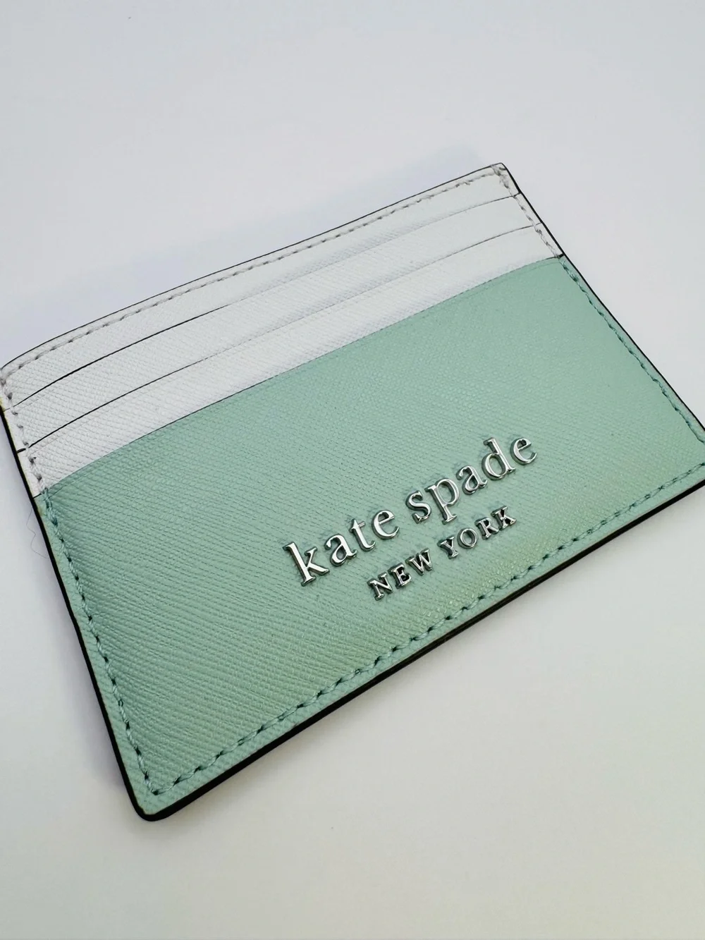 Kate Spade Cameron Spring Meadow Mint & White Crossbody Bag & Cardholder NWOT